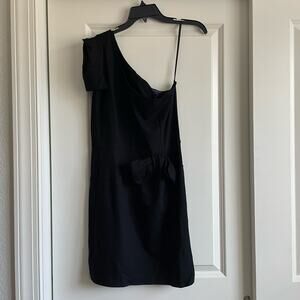 NWT French Connection LBD One Shoulder Mini Bow Dress Sz 8